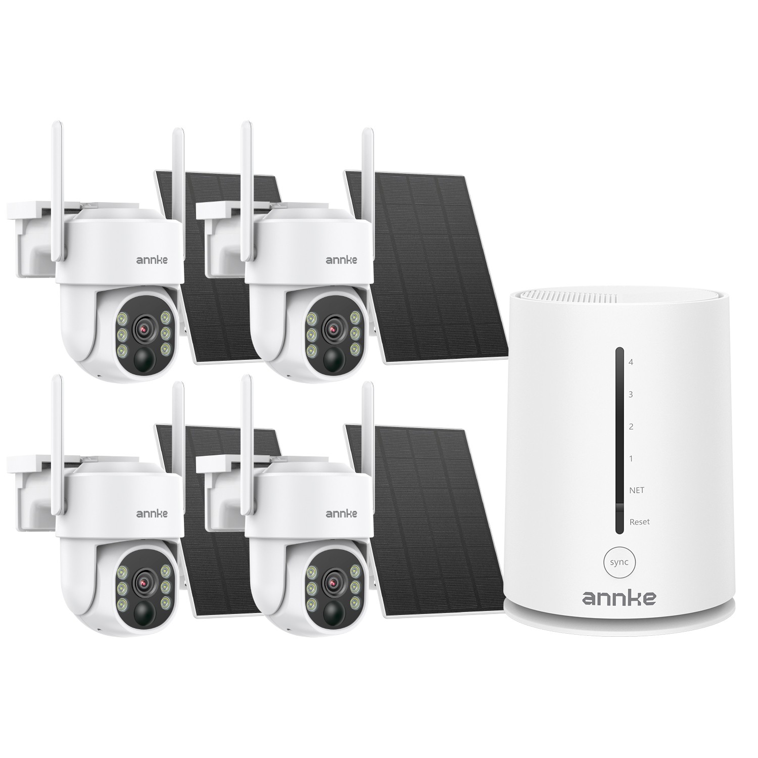 ANNKE 4MP Wireless Solar Battery Powered Security Camera System PT Color Night
