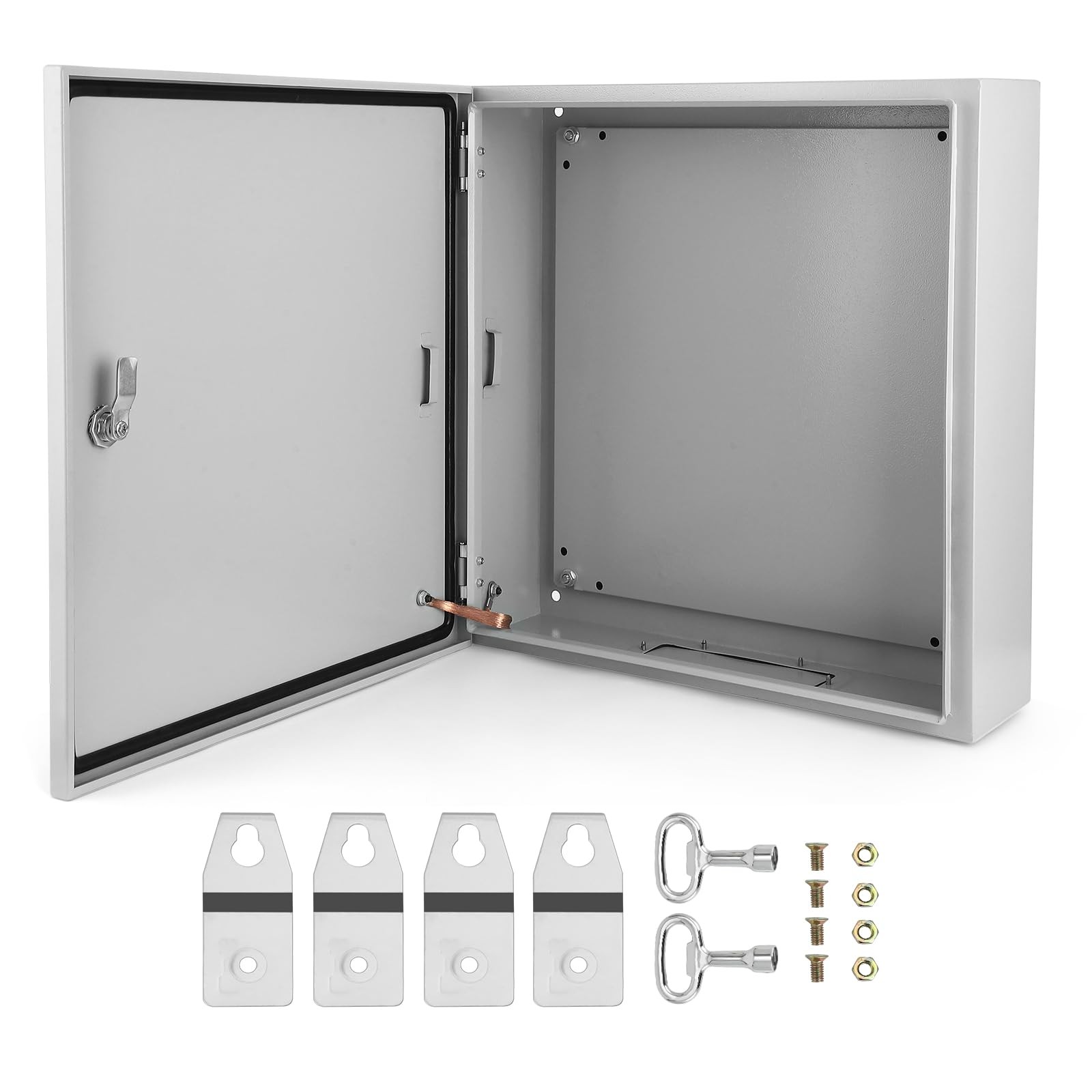 Electrical Box, 24x24x8 NEMA 4X Steel 24*24*8, Gray white