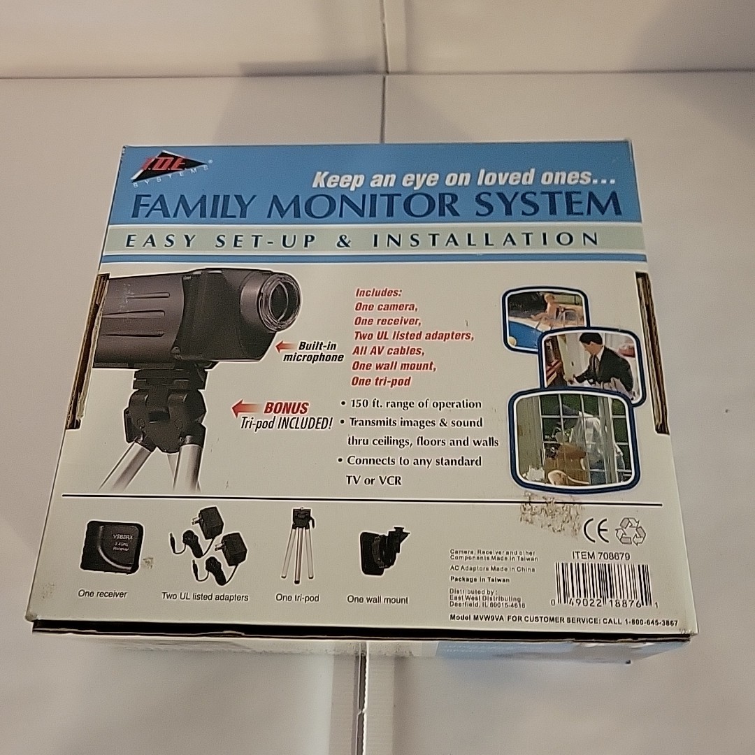 TDE Systems Family Monitoring System 2.4 GHZ Color Video System Untested New Box