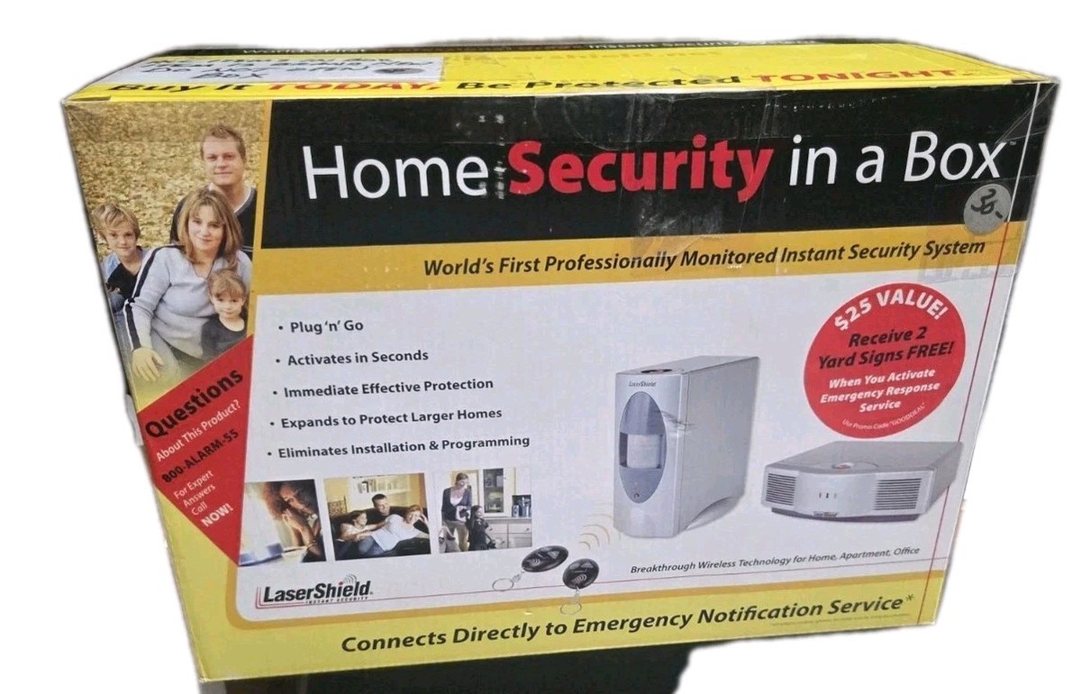 LaserShield Home Security in a Box Plug-N-Go System • NEW • Alarm Kit