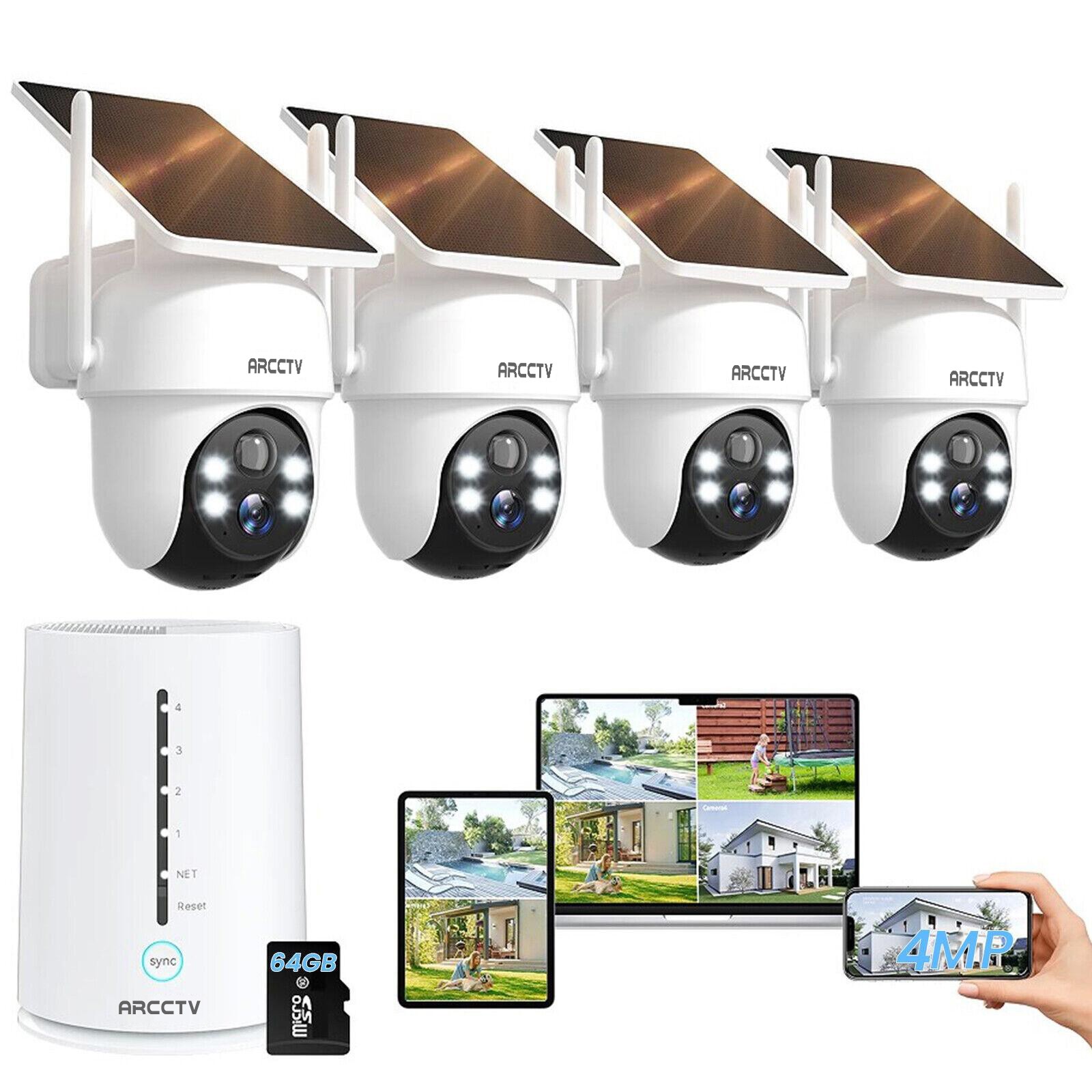 ARCCTV 5G WIFI Solar Security Camera System 360°Panoramic Wireless Outdoor CCTV