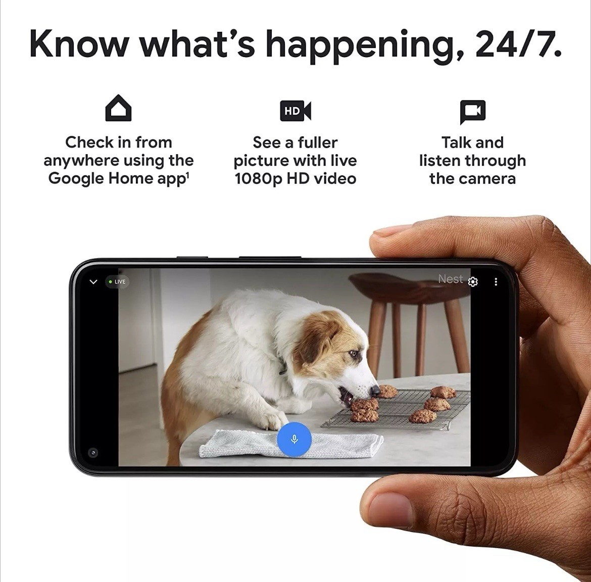 Google Nest Security Indoor Wired Camera 2nd Generation – Snow White