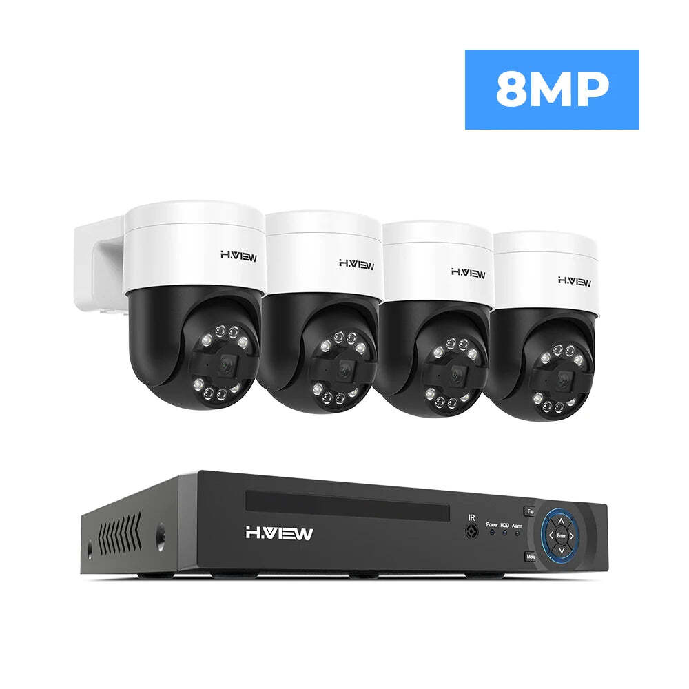 4K 4-Camera 8Ch Surveillance System with PTZ and Humanoid Detection