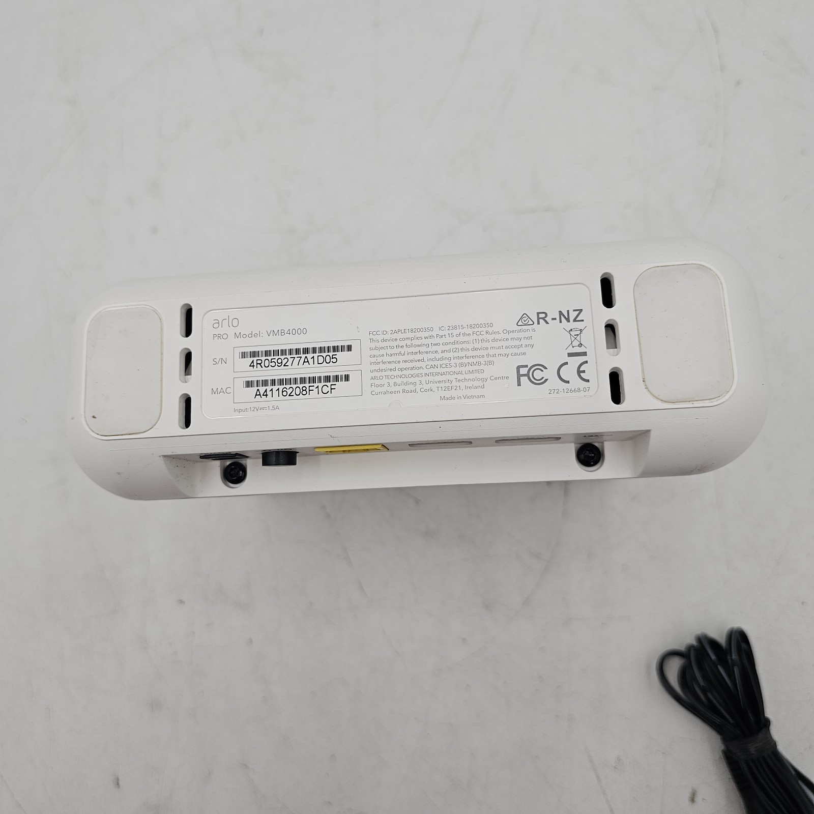 Netgear Arlo Pro VMB4000 Wireless Security Camera Base Station w/ AC Adapter