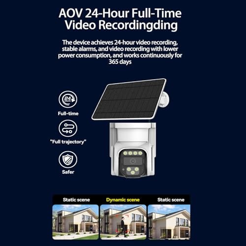 24/7 Recording AOV 4G Security Camera Outdoor Wireless with 8000mAh Battery 7W