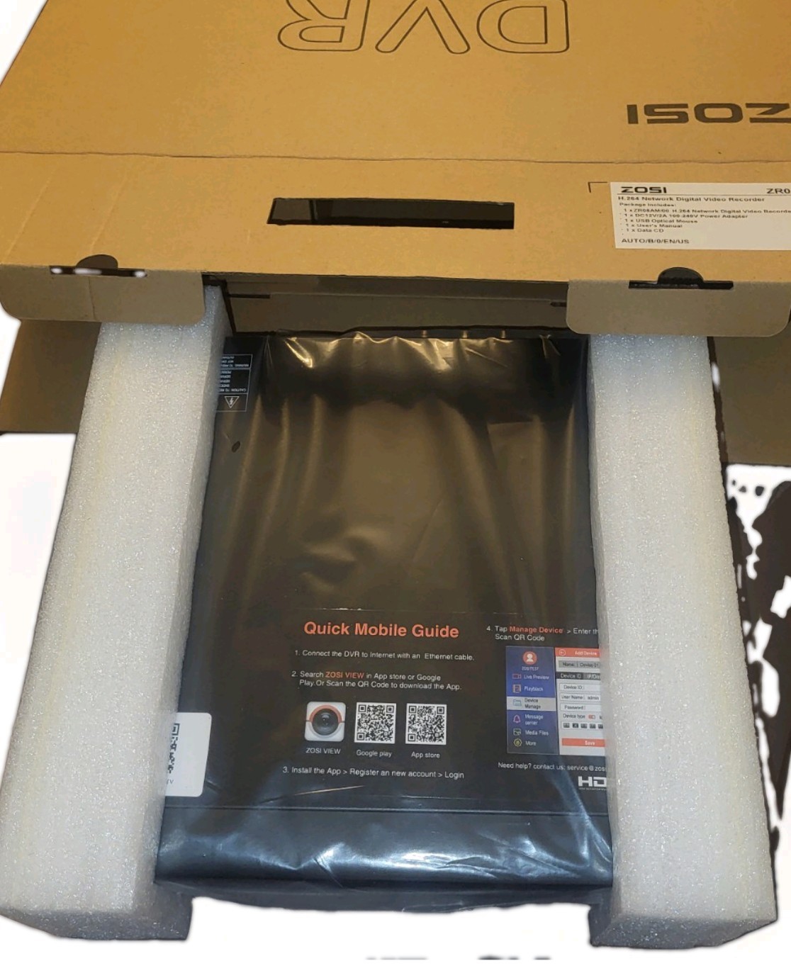 NEW Zosi 8CH Security System w/DVR No HDD ZR08AM/00 4AK-8141AW-US 4AK-2521AW-US