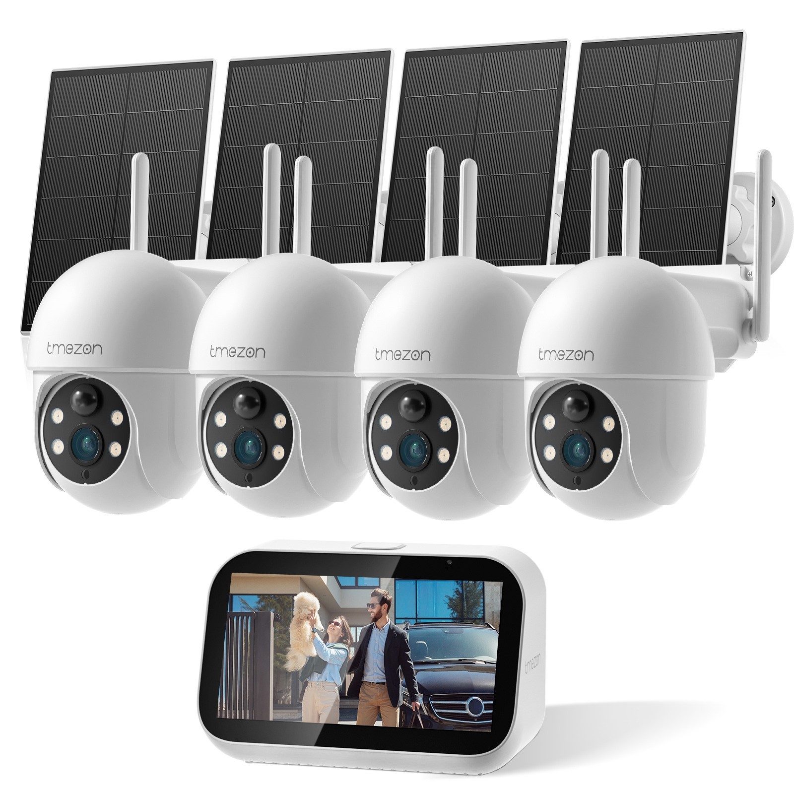 Solar Wireless CCTV Security PTZ IP Camera System WIFI NVR Monitor Home Security