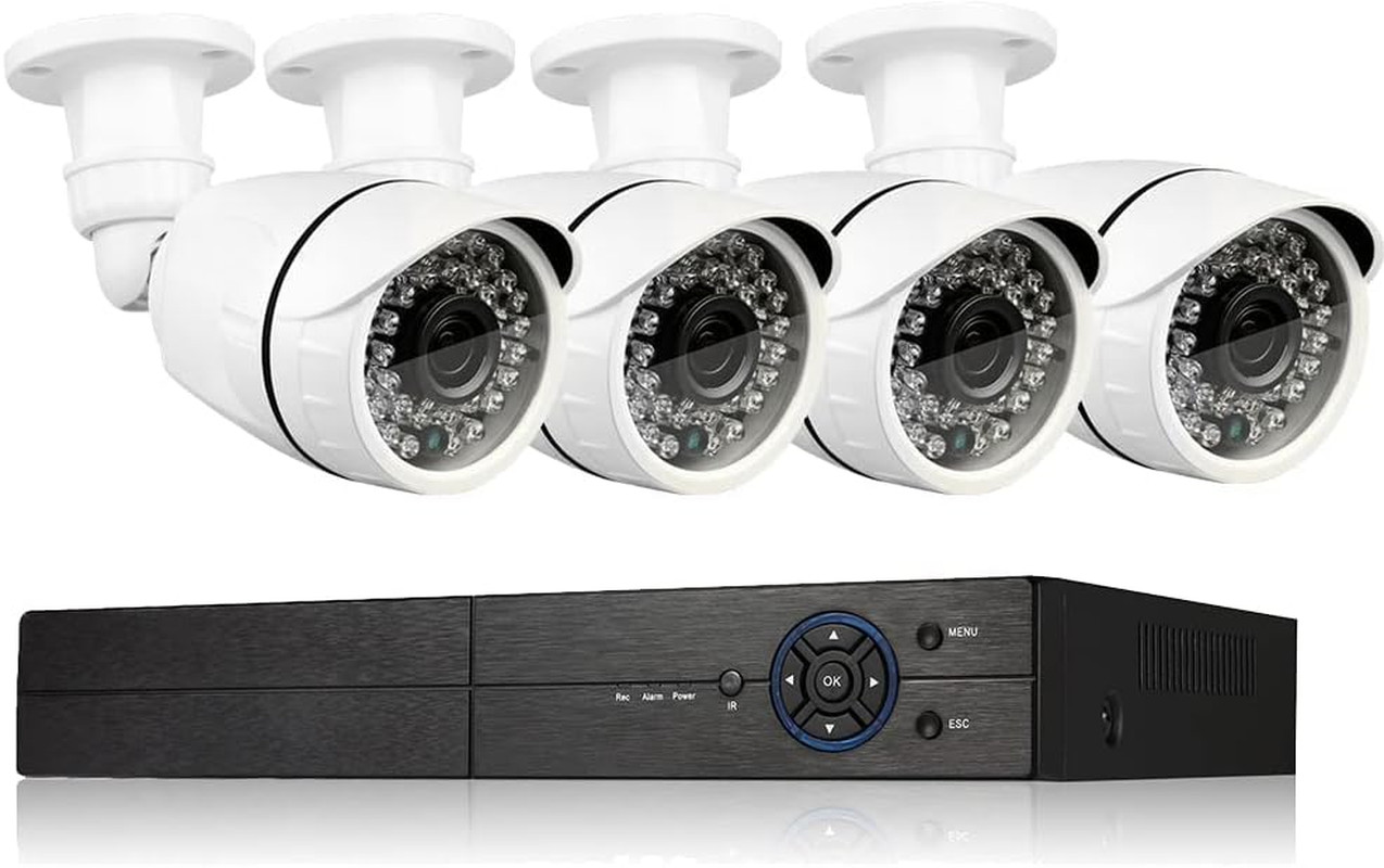 4 Channel Security Camera System 1080P Lite DVR and (4) 2.0MP 1080P Weatherproof