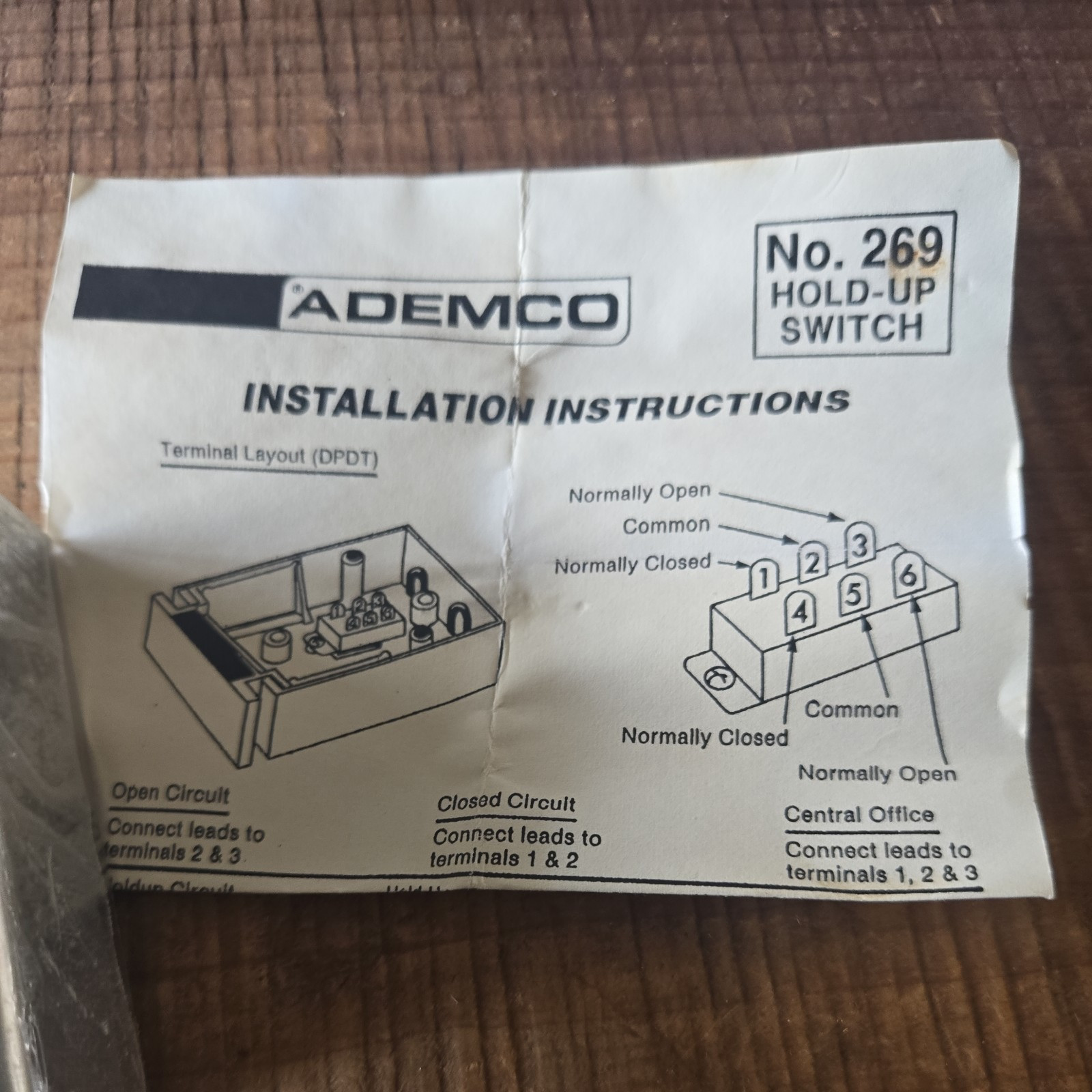 ADEMCO 269 STAINLESS STEEL HOLD-UP SWITCH Silent Security