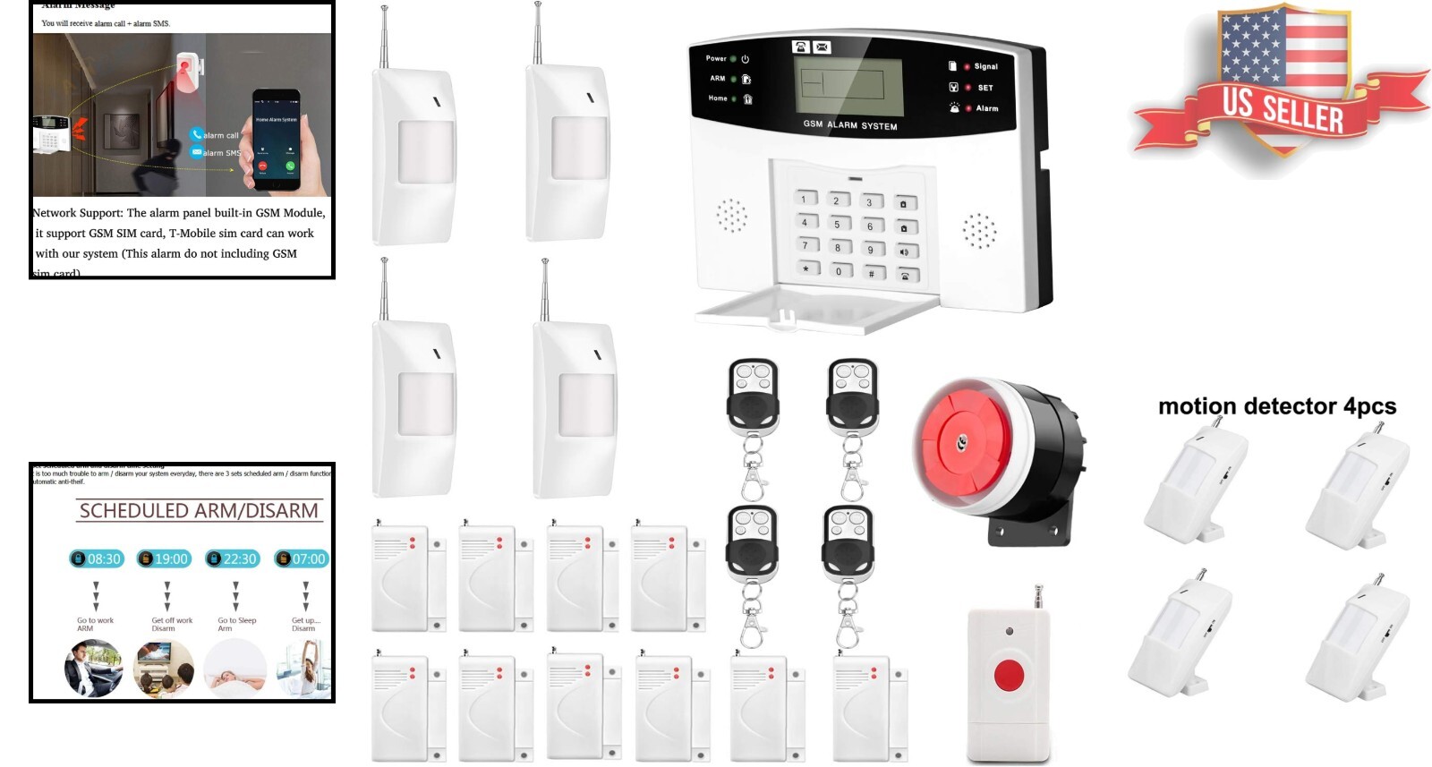 Comprehensive Home Protection: 4G GSM Alarm with SMS Alerts & Motion Detection