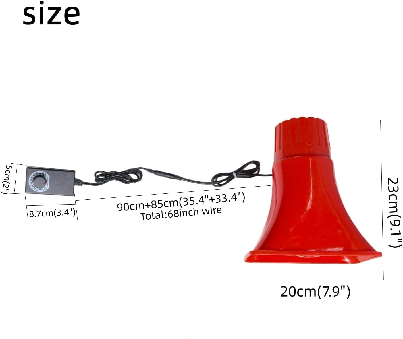 Outdoor Alarm Security Siren, AC110V Red Safety Horn for Public Emergency Ala…