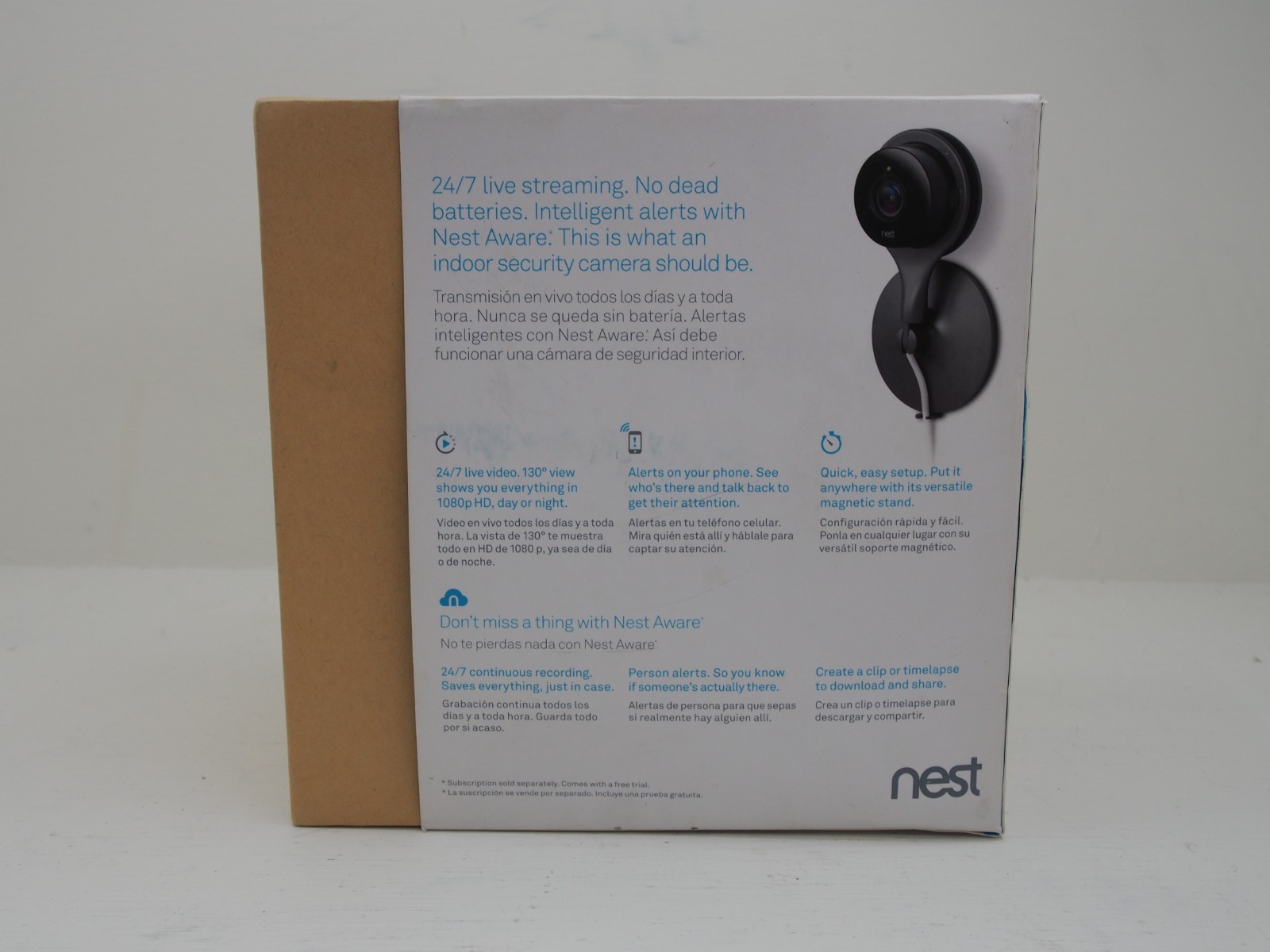 Google Nest Cam Indoor Wired 1080p Security Camera Complete in Box READ