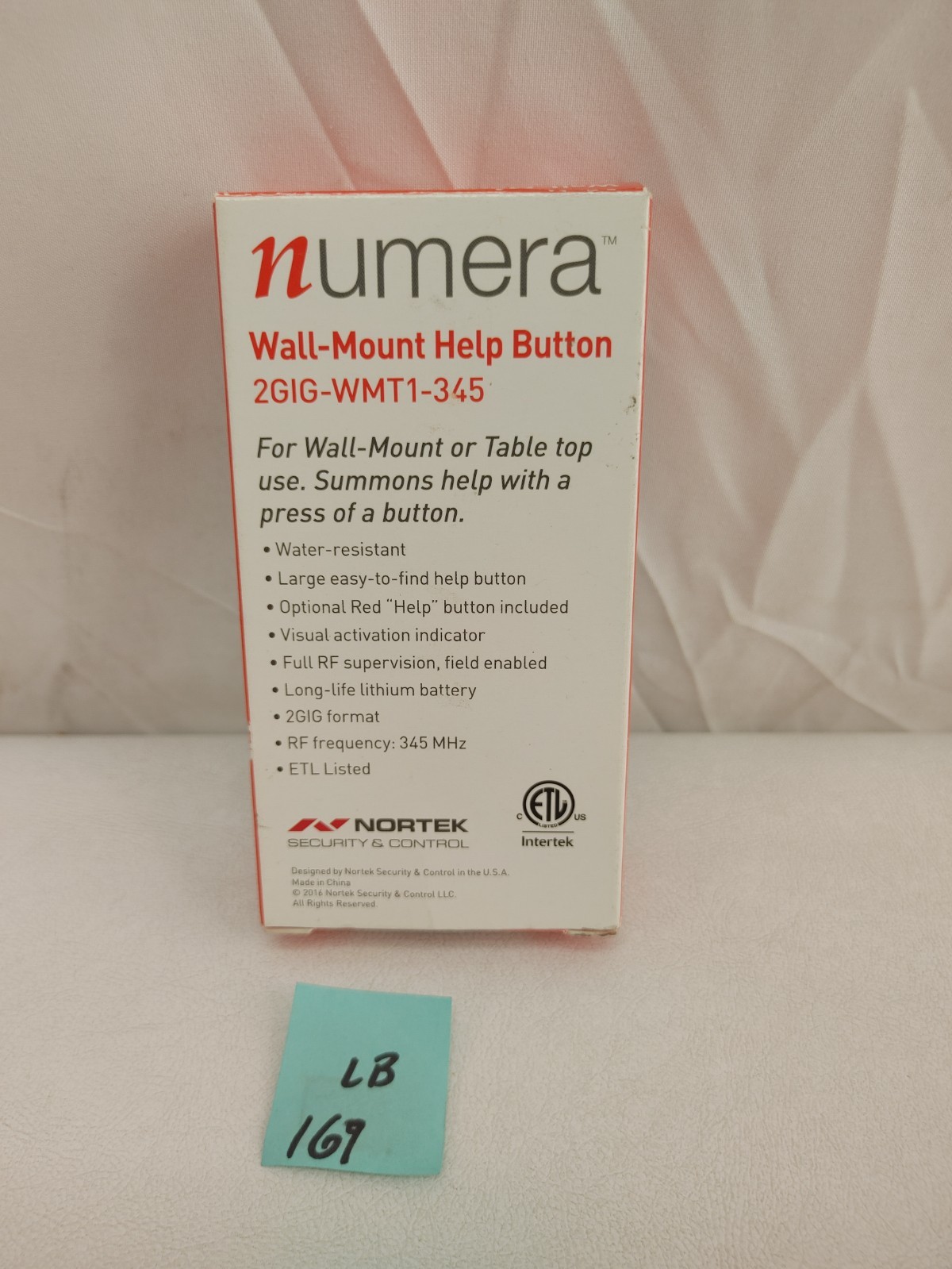 Numera Wall Mount Emergency Help Button 2GIG-WMT1-345 – SEALED