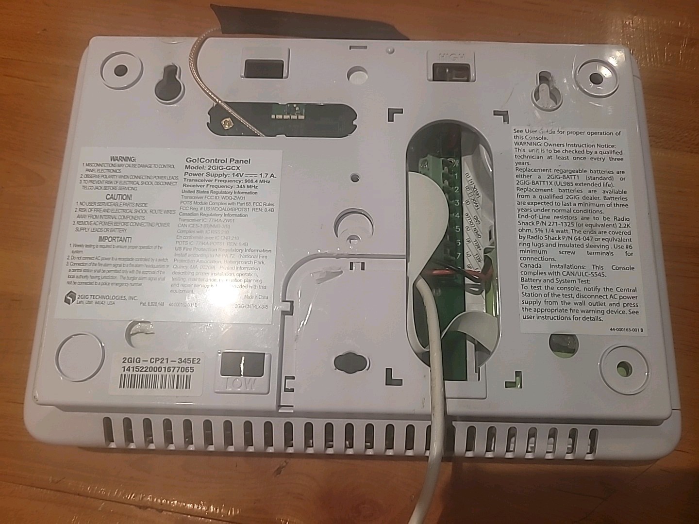 GO! Control Panel Home Security 2GIG-GCX