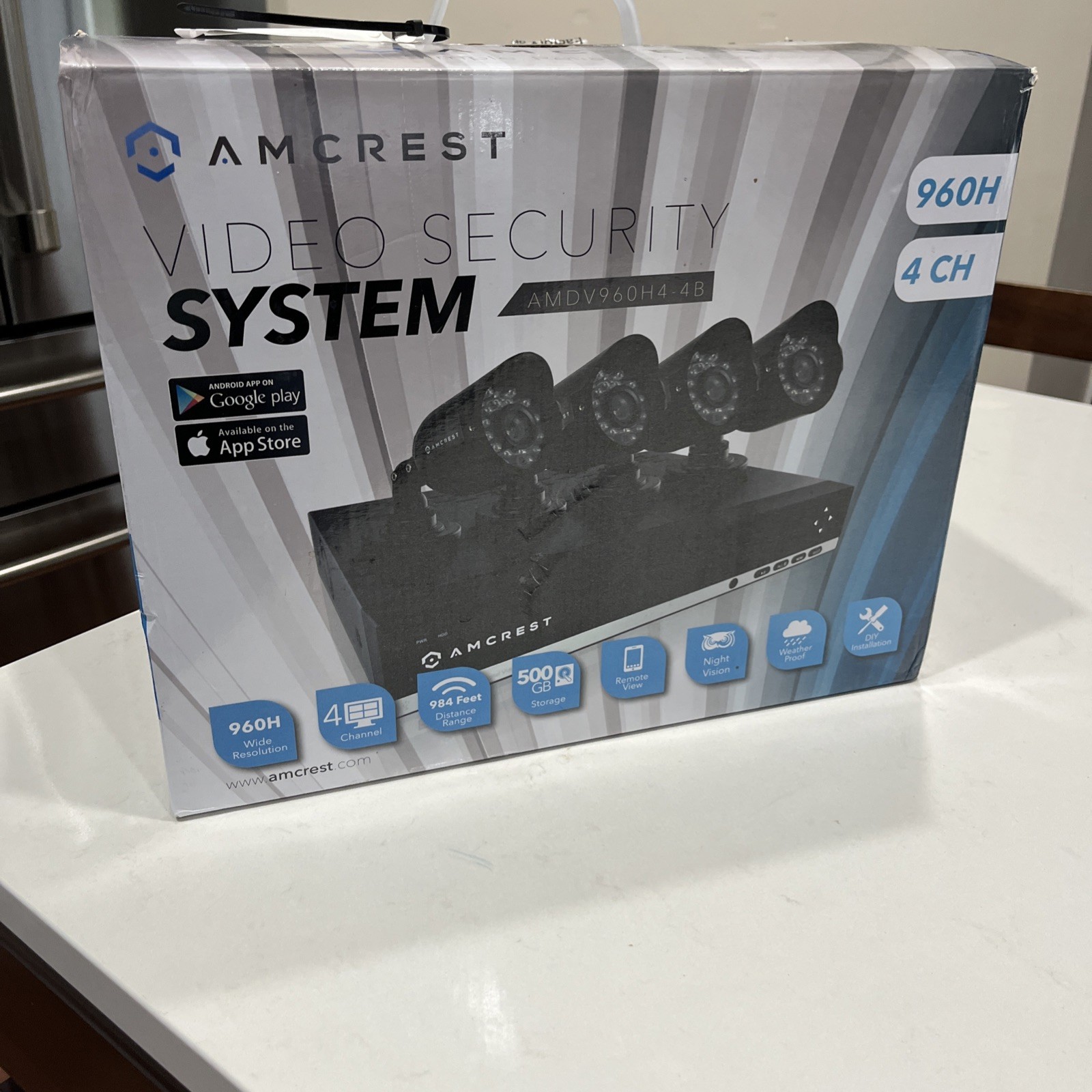 Amcrest AMDV960H4-4B 4CH 960H DVR Security System 4x 800TVL Bullet Cameras