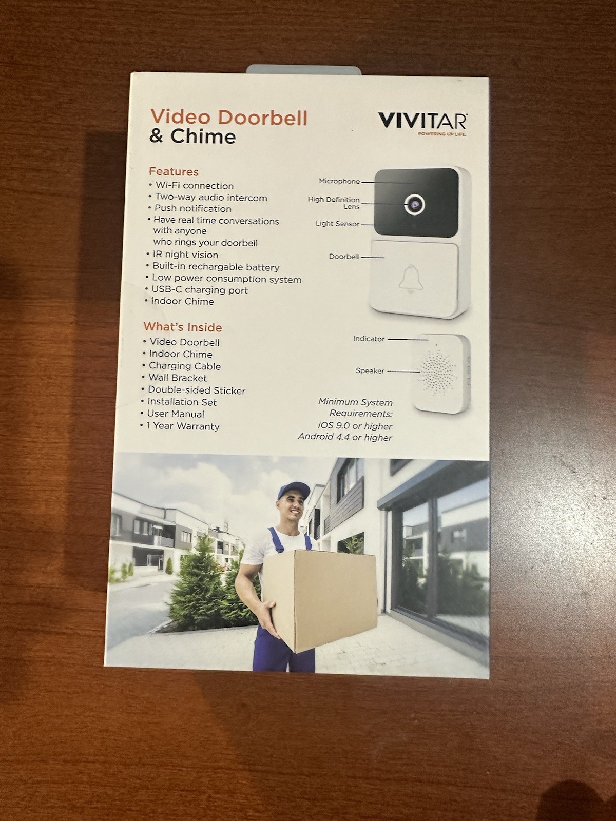 Vivitar Security Video Doorbell & Chime Kit WIFI White DB201 Bluetooth NEW
