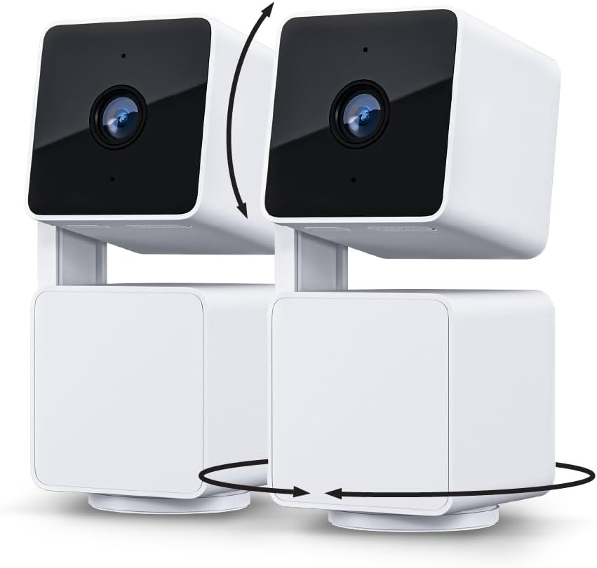WYZE Cam Pan v3 Indoor/Outdoor IP65-Rated 1080p Pan/Tilt/Zoom 2-Pack, White