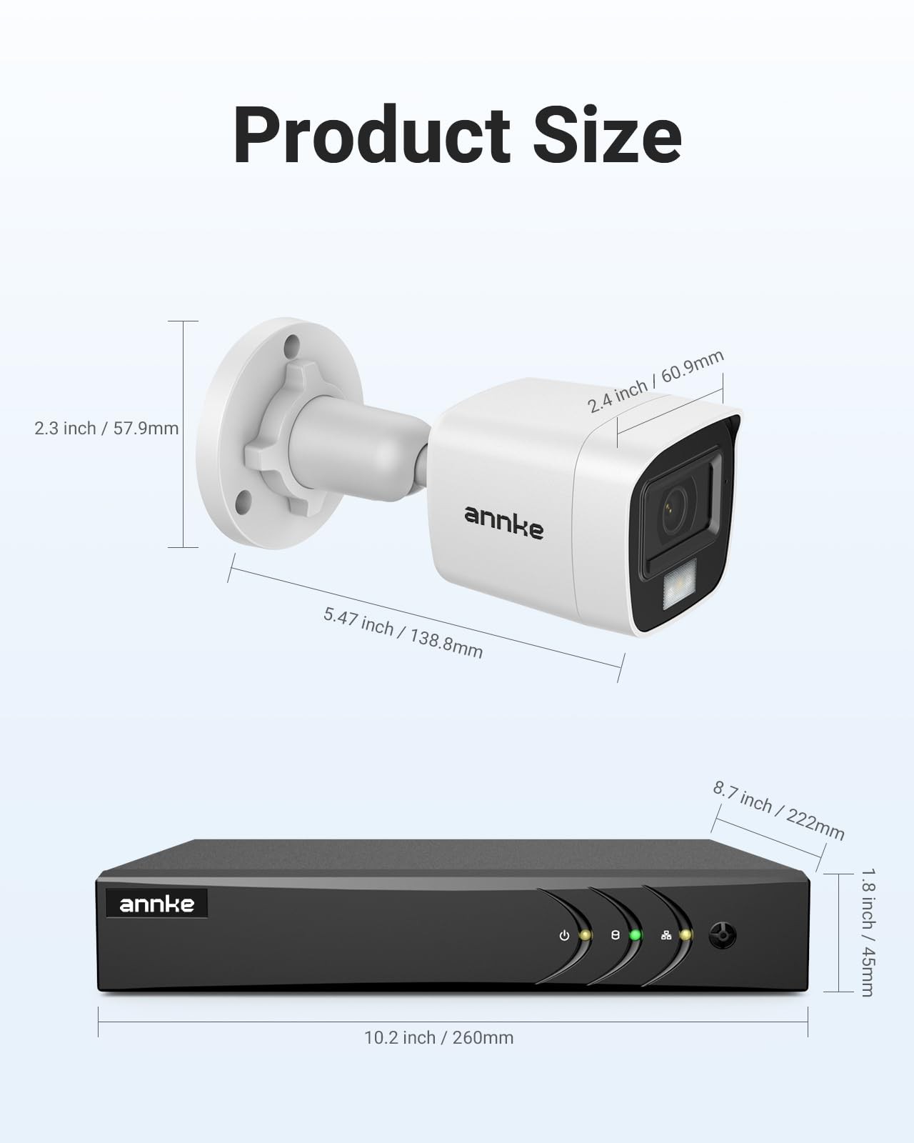 8CH 3K System, 8 Channel DVR, 4pcs 5MP 2960 * 1665 Outdoor CCTV Cams with Aud…