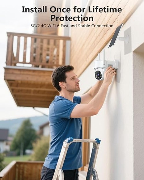 High-Performance 2K Solar Security Cameras: Wireless, Weatherproof, 4-Pack