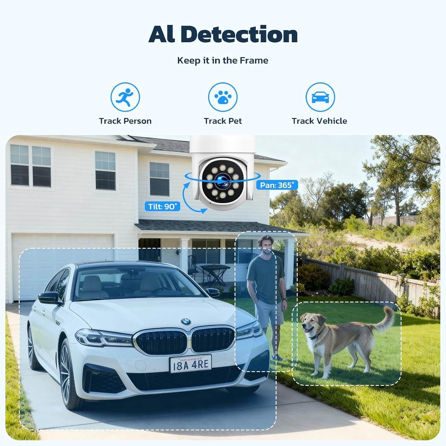 10CH 4K NVR 2MP Wireless Security Camera System Outdoor WiFi Pro 500GB Pan Tilt