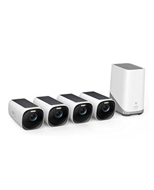 eufyCam S330 (eufyCam 3) Security Camera Outdoor Wireless, 4K with 4-Cam Kit