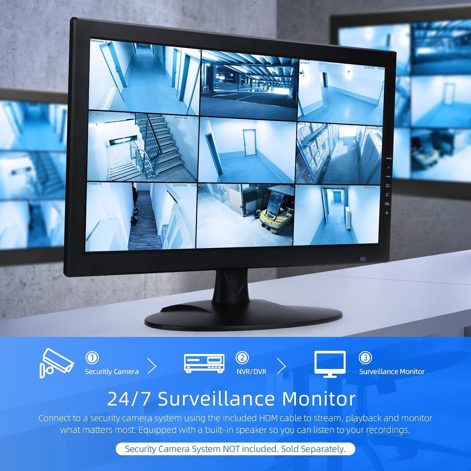 SVD 18.5″ Security Monitor – 4K Input, HD LED Display