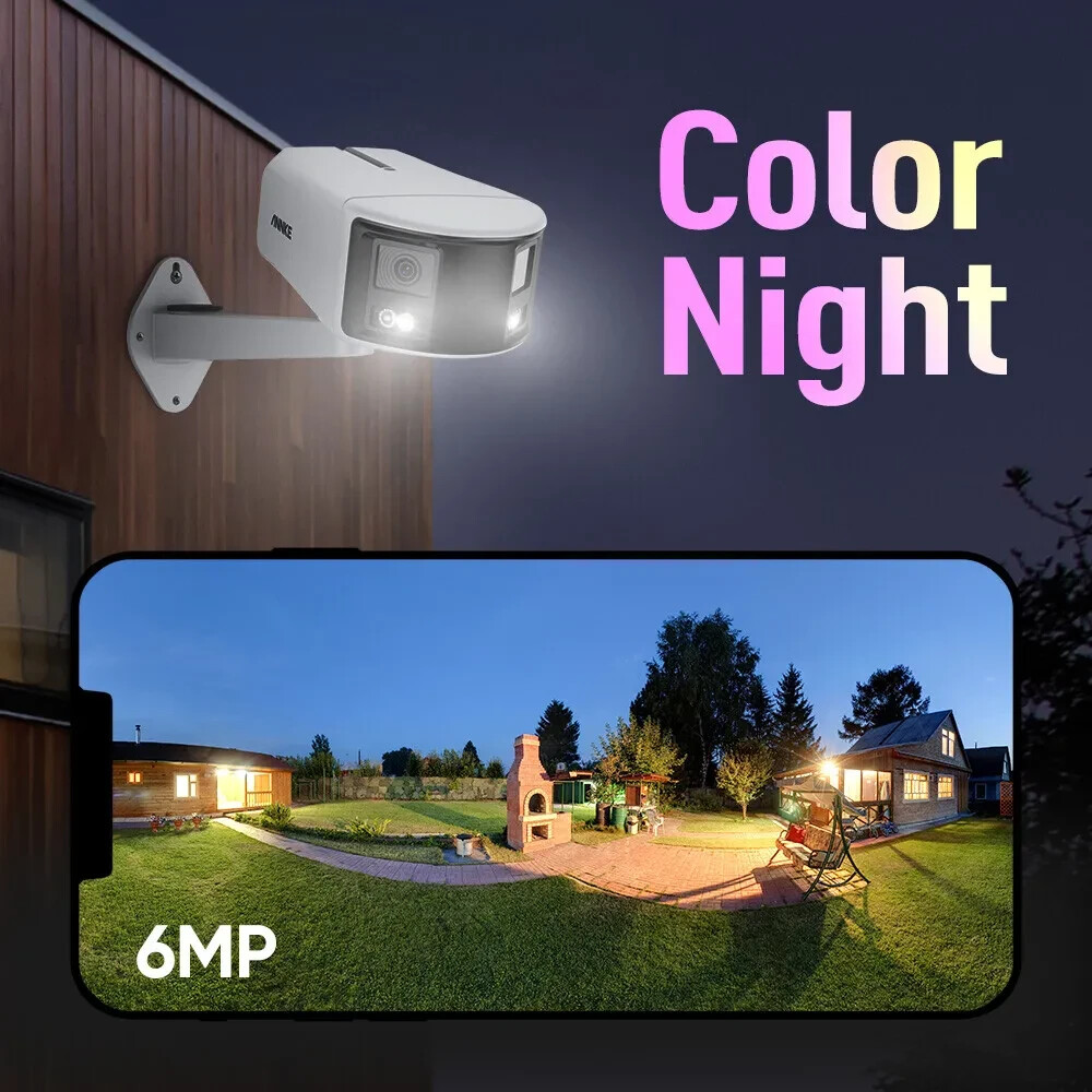ANNKE 8MP 4K 6MP Full Color PoE Security Camera Dual Lens Two-Way Audio Outdoor
