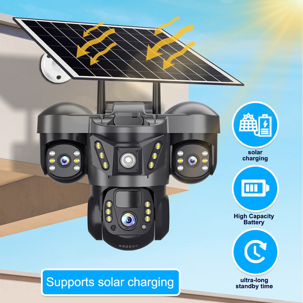 12MP Camara De Seguridad Solar Inalambricas Para Exterior Con Vision Nocturna HD