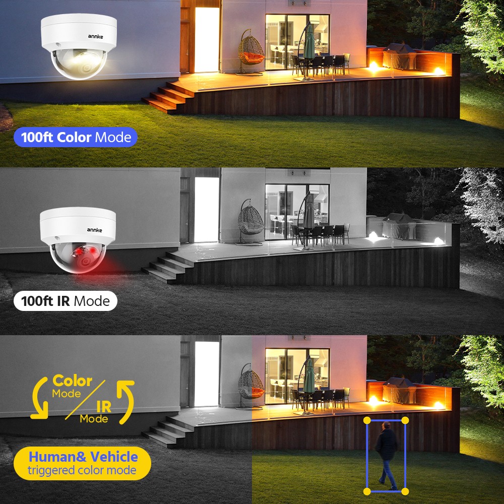 ANNKE H.265+ 32CH 12MP NVR 4K 8MP Audio POE Security Camera System Color Night