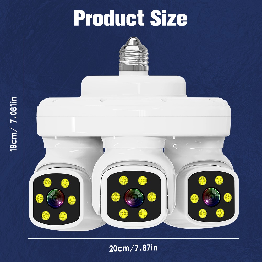 6MP 3Lens WIFI Security Cameras 1080P Night Vision Supermarket Warehouse Factory