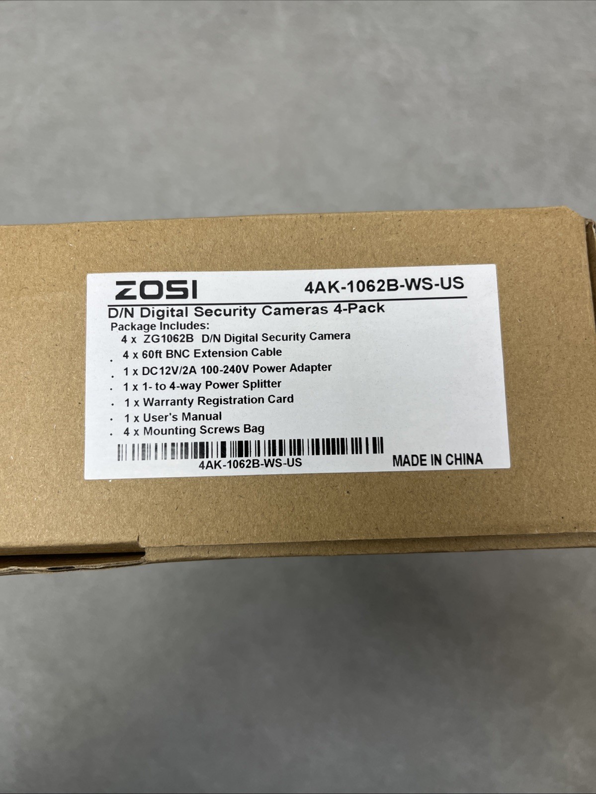 ZOSI 4AK-1062B-WS-US 4-Pack 1080p HD Wireless Security Cameras | New in Box