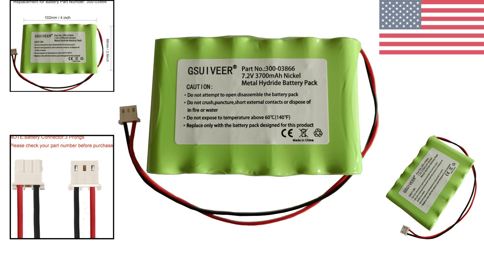 7.2V Ni-Mh Battery 3700mAh for Home Security Systems – Easy Installation