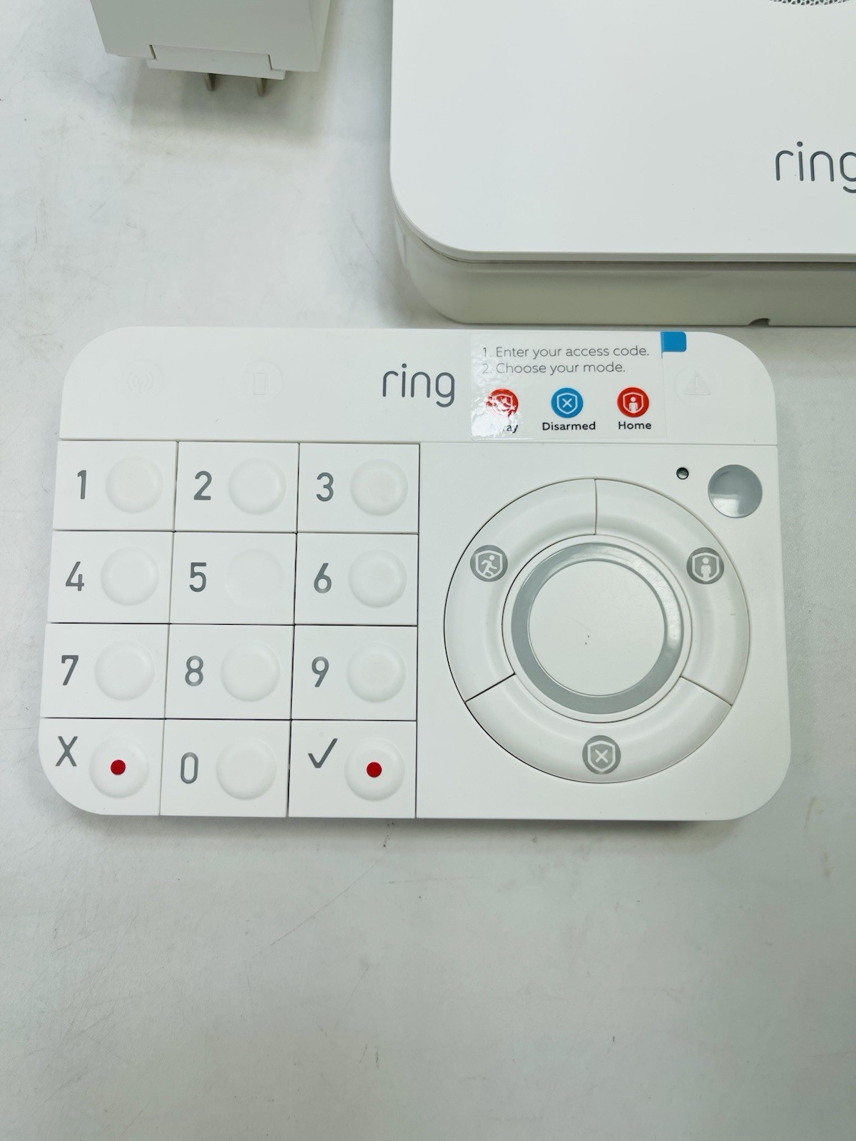RING Z WAVE PLUS 4HB1U90EN0 Alarm System Base Station w/ Power Supply & Keypad