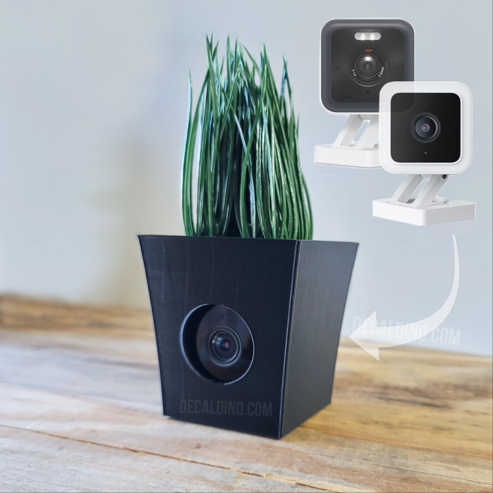 Plant Vase Case for Wyze Cam V3 / V3 Pro – Roku Home Shelf Cover Nanny