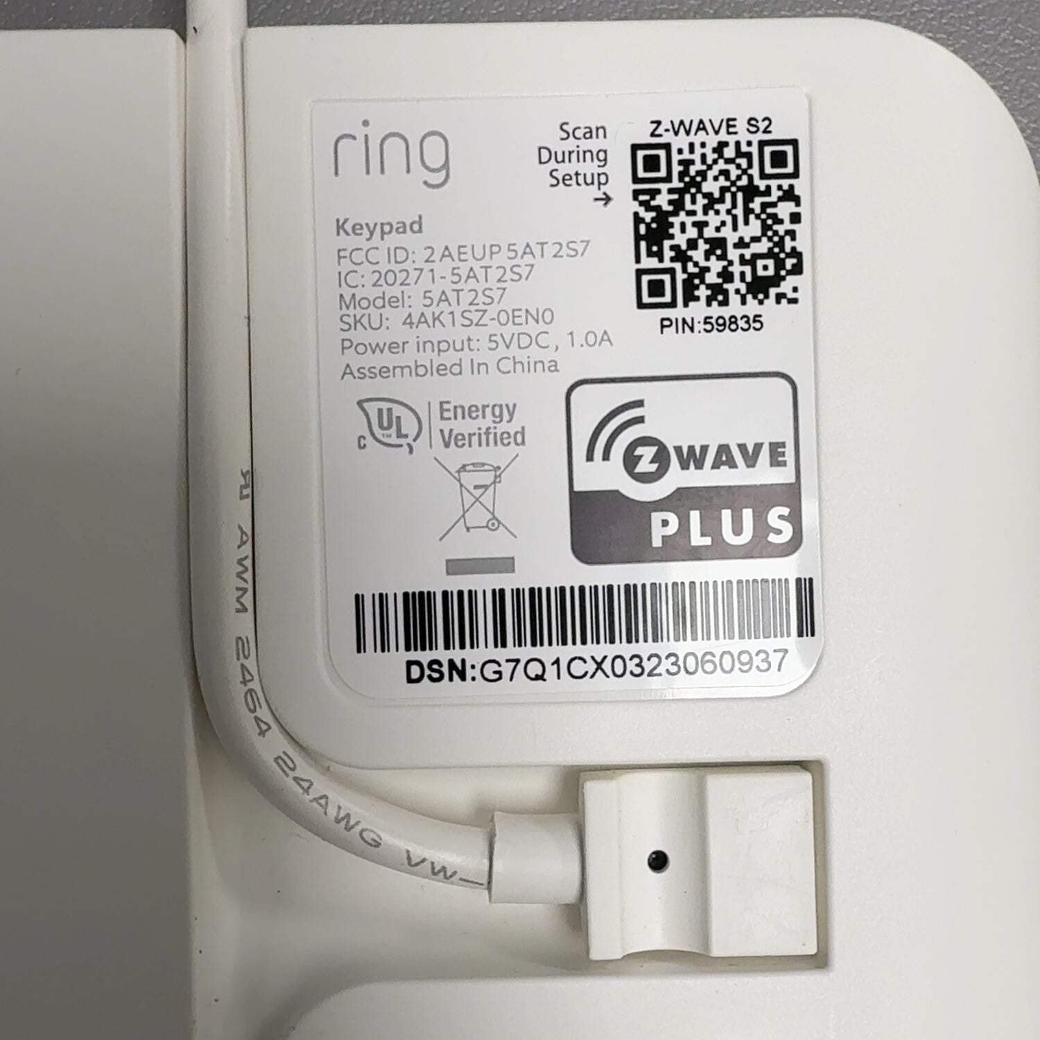 Ring Alarm Base Station with Keypad Security Alarm System 4HB1U9-0EN0 AND 5AT2S7