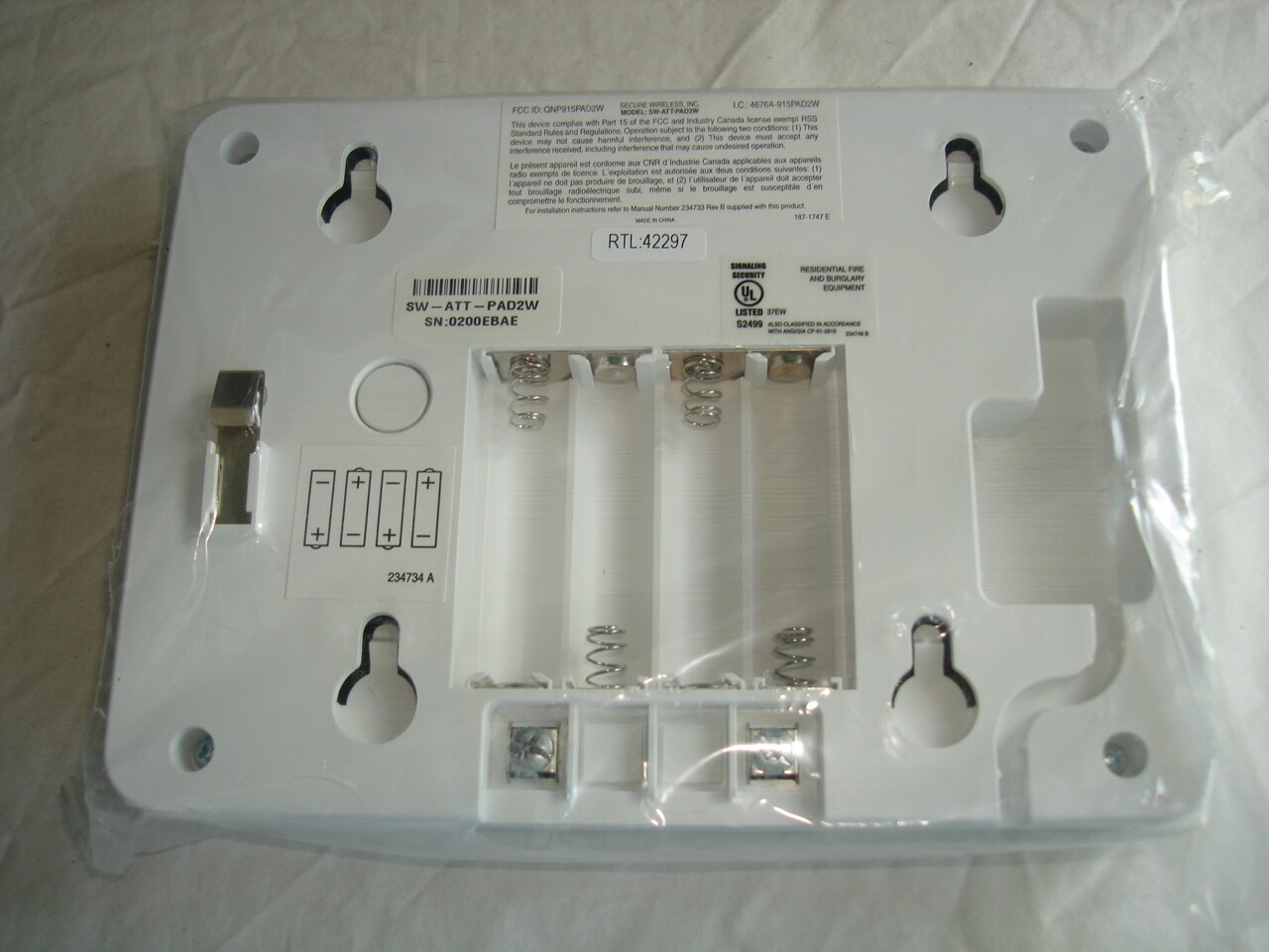 NEW AT&T / Cisco DLC-100 Digital Life SW-ATT-PAD2W Wireless Keypad