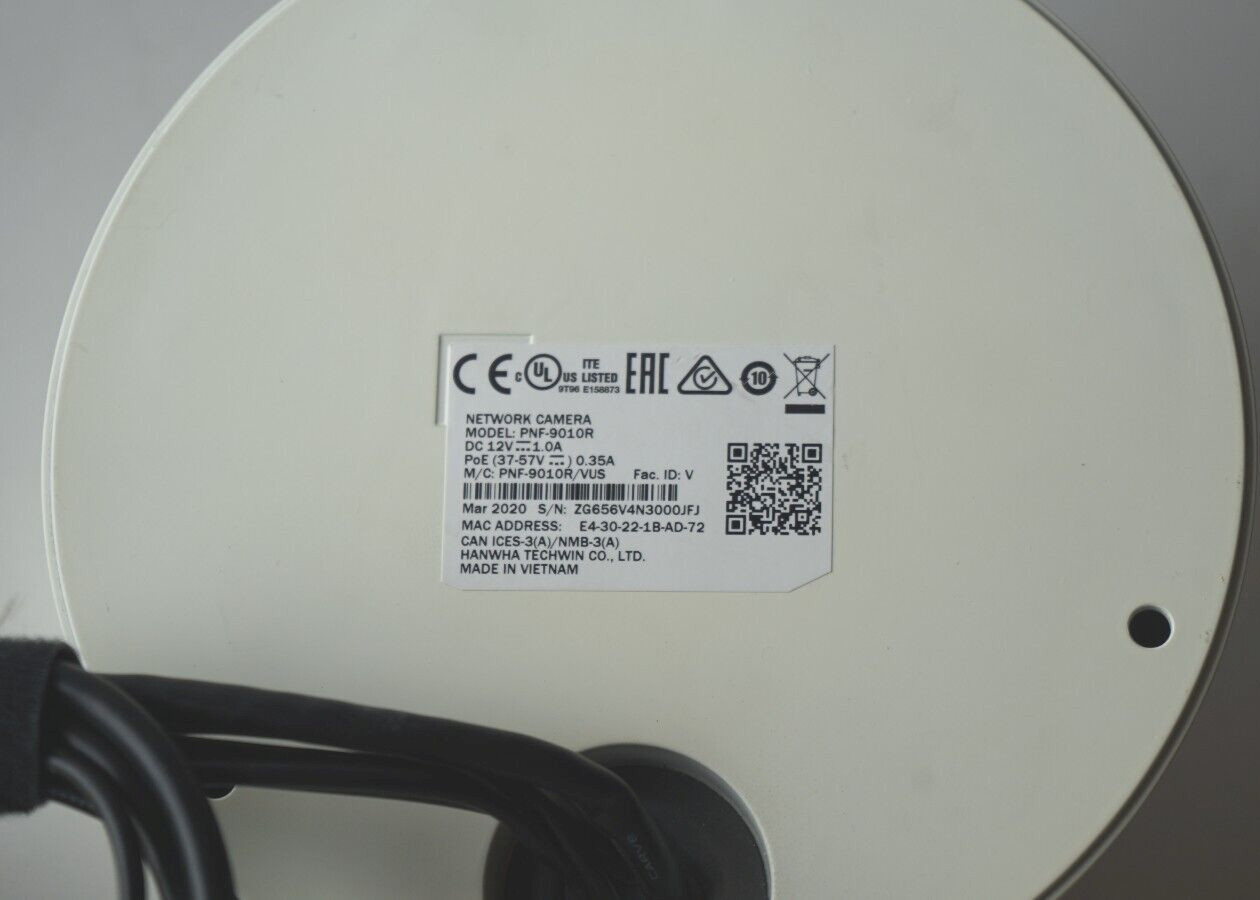 WiseNet used PNF-9010RN 12mp Fisheye IP Camera Hanwha Techwin