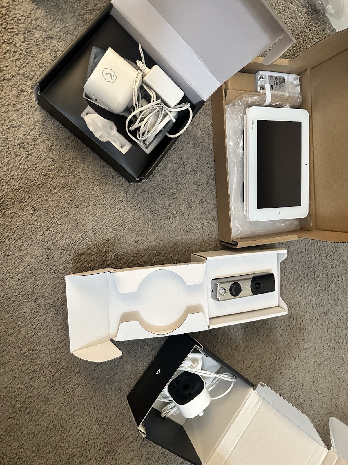 IQ Panel IP Security System Touch Screen 2 Cameras Video Doorbell White