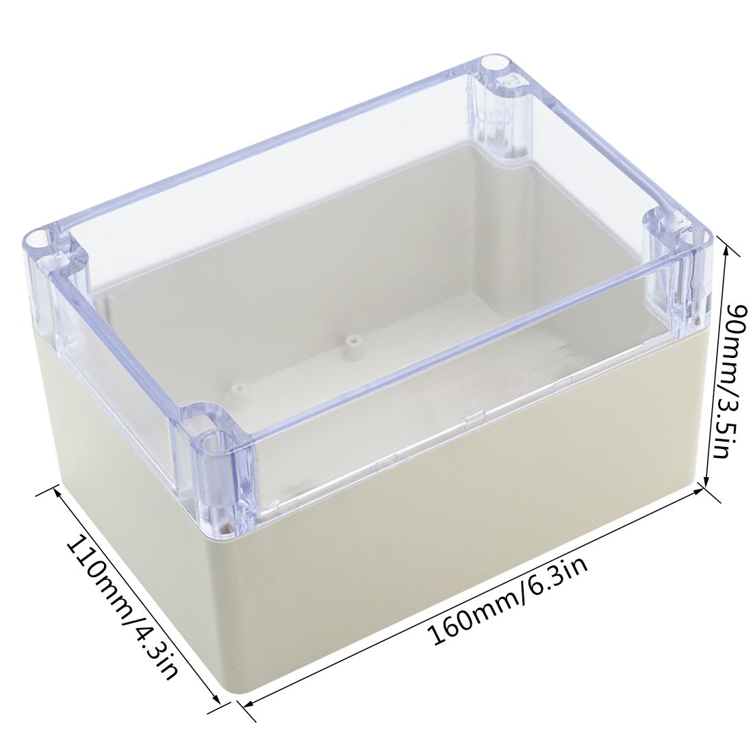 LeMotech ABS Plastic Junction Box Dustproof 6.3×4.3×3.5, Clear, Light Gray