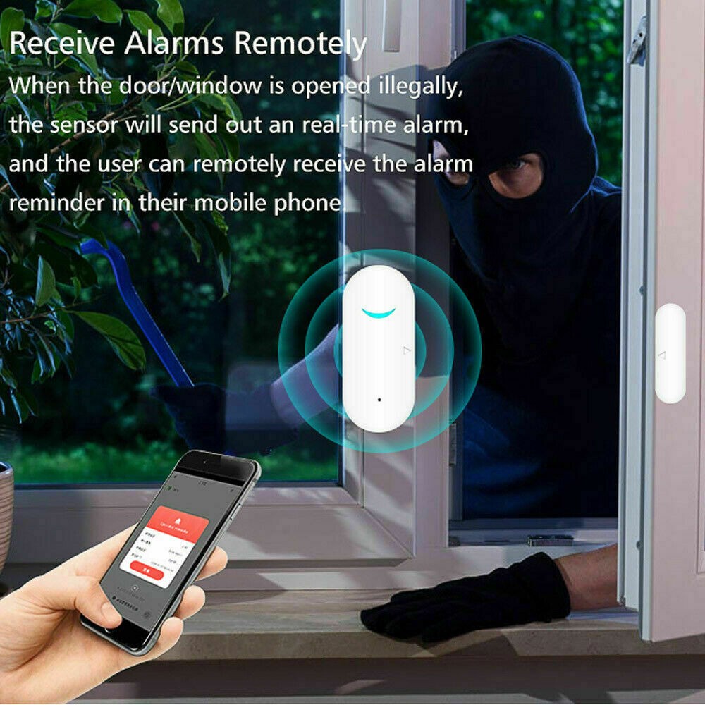 WiFi Door Sensor Window Magnetic Detector Burglar Alarm Home Tuya Security Lot