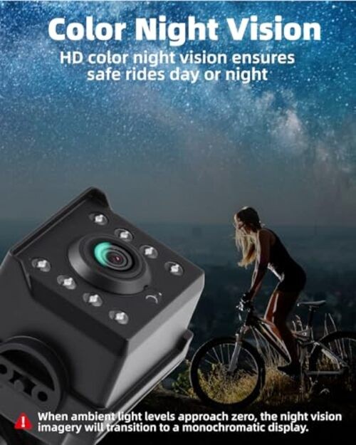 Bike Camera with 5000mAh Rechargeable Battery 360° Rotation 4.3” HD 1080P