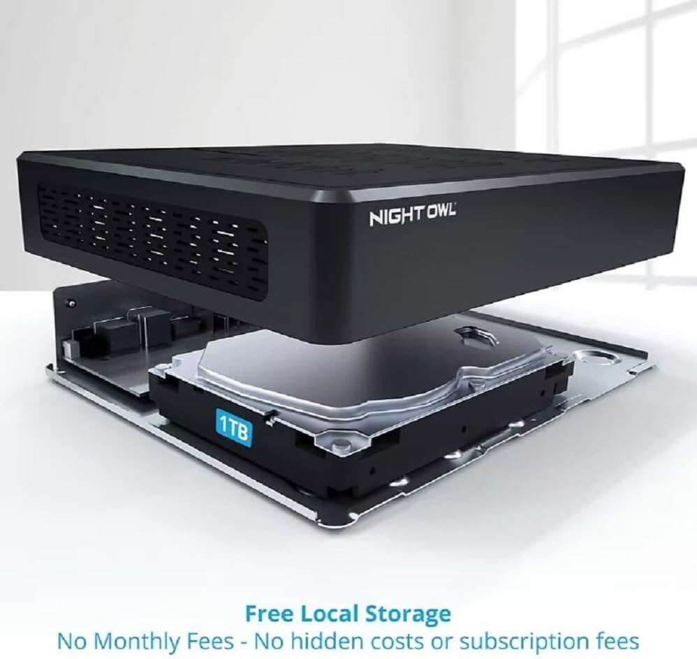 Night Owl 4K UHD Wi-Fi NVR with 4 Spotlight Cameras 1TB HDD (CL-BT8WN-14L) USED