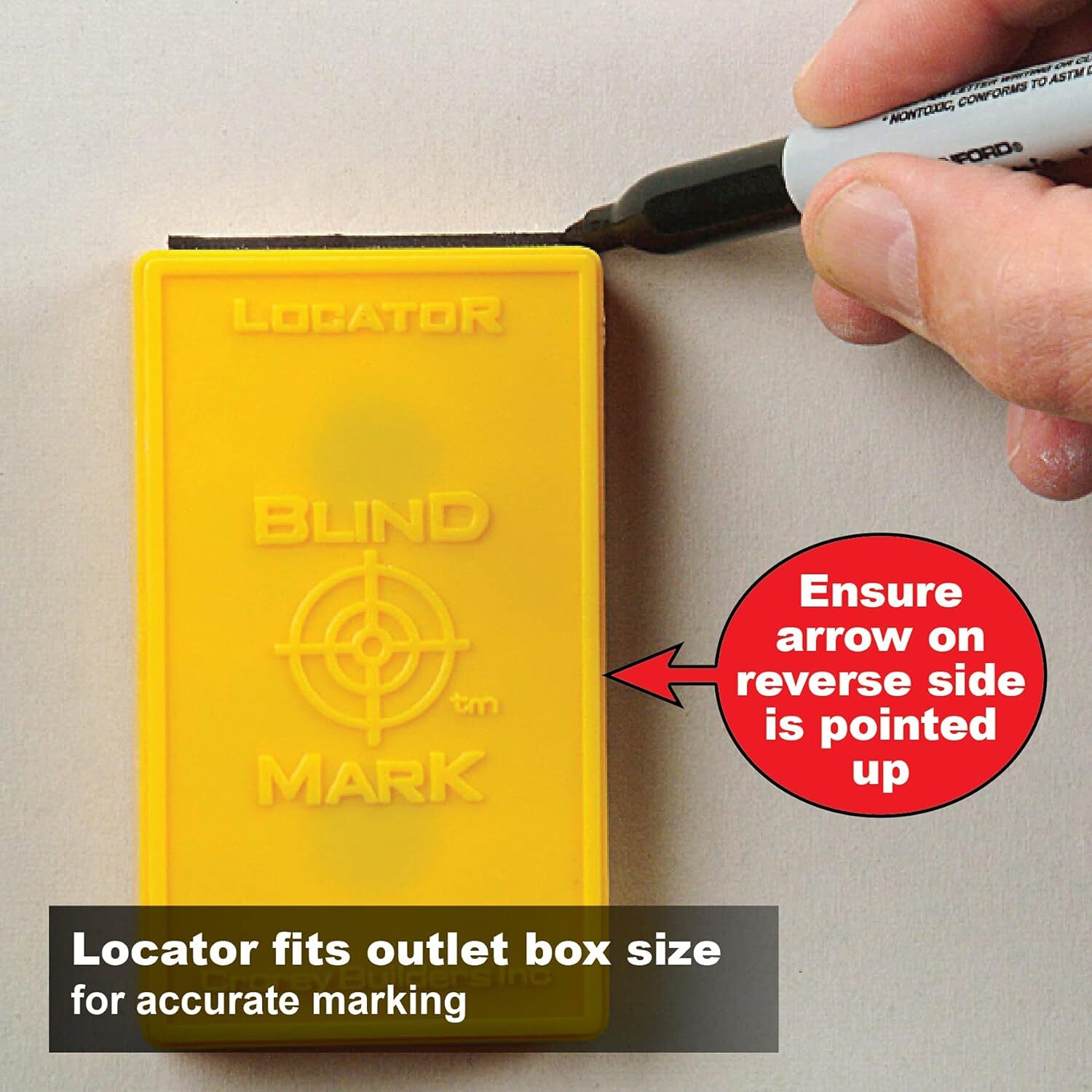 Calculated Industries 8105 Blind Mark Drywall Electrical Box 3 Targets + Case