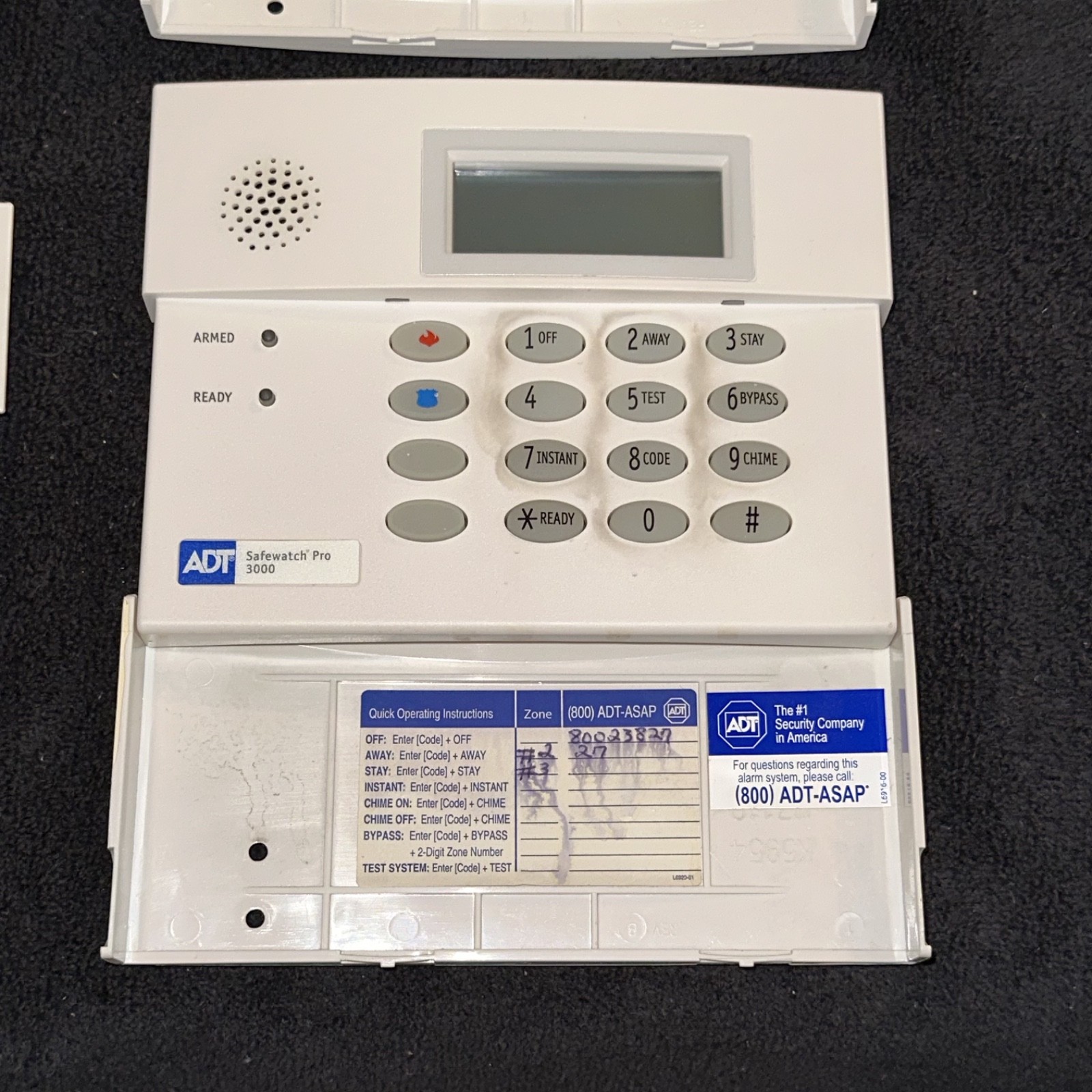 Lot of 2 ADT Safewatch Pro 3000 Security Keypads 6150ADT Power Tested Used Bundl
