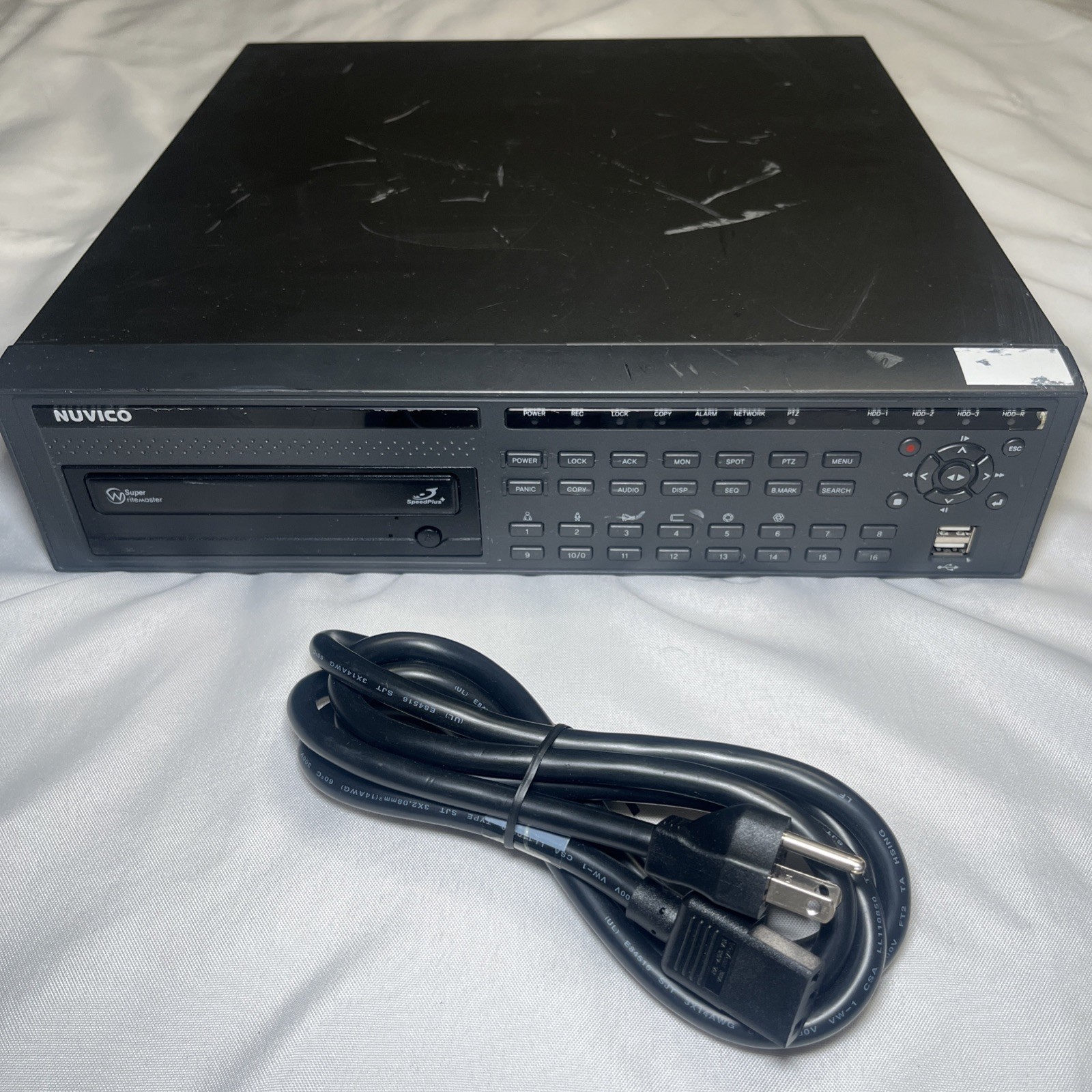 Nuvico DVR Surveillance Security System ED-P1600 16-Channel w/ Cord Powers On