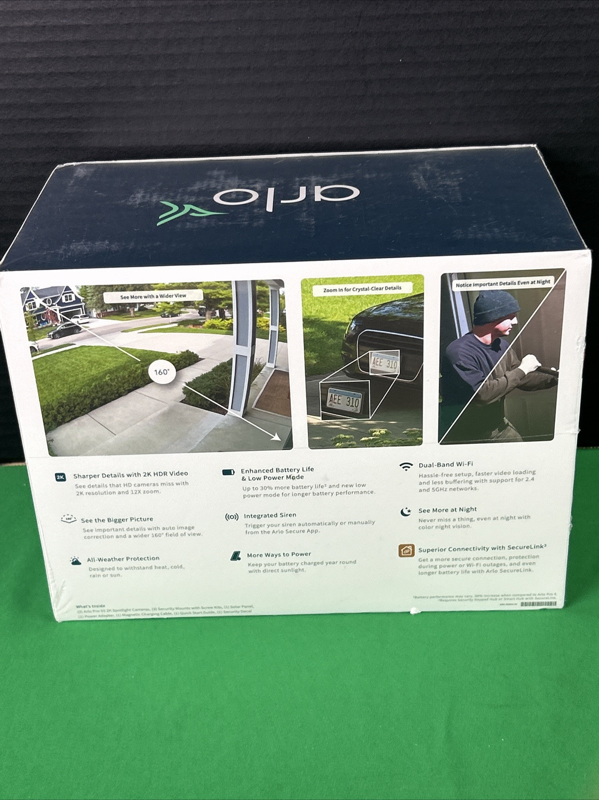 Arlo VMK4360P-1SCNAS Pro 5S 2K Spotlight Camera 3 Cameras & 1 Solar Panel