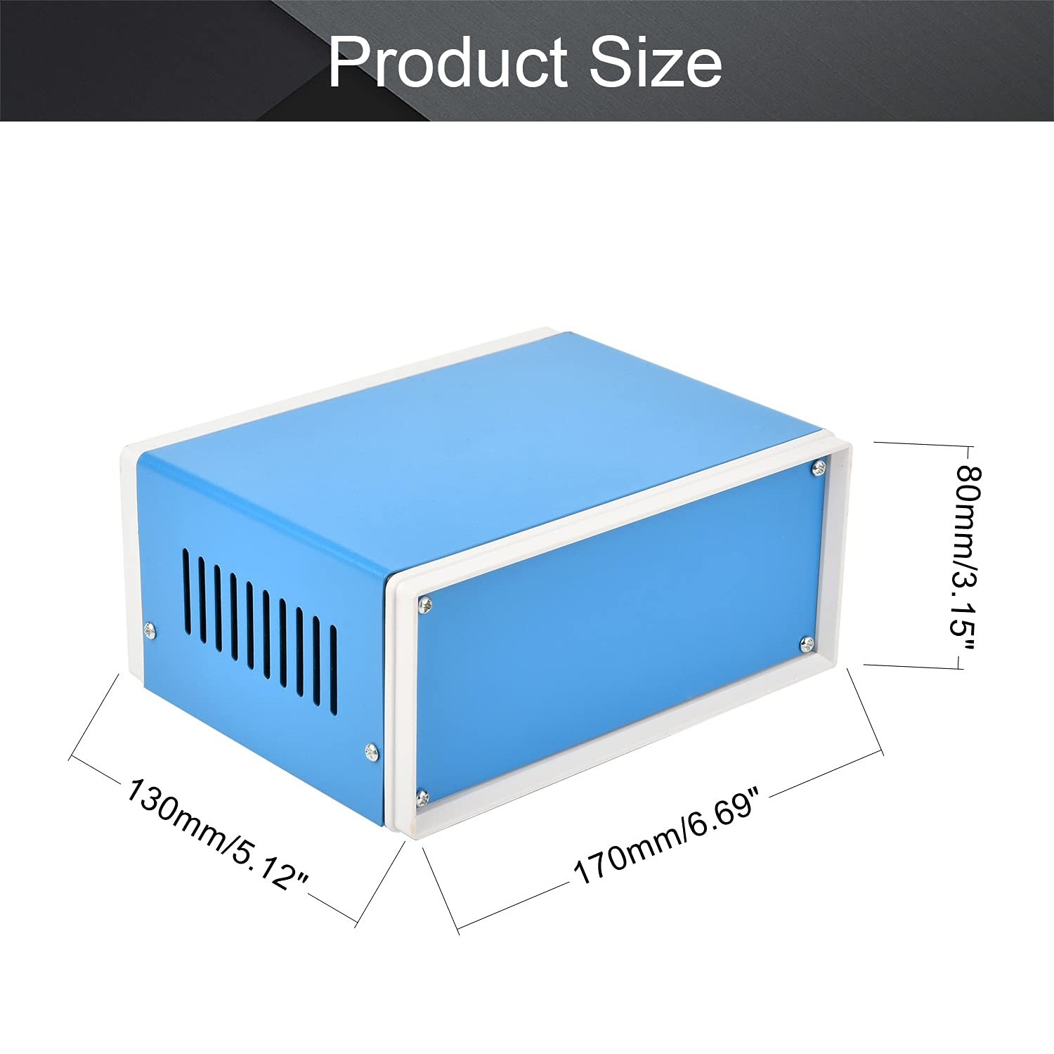 Fielect Metal Enclosure Project Case Electronic 6.69″ x 5.12″ x 3.15″