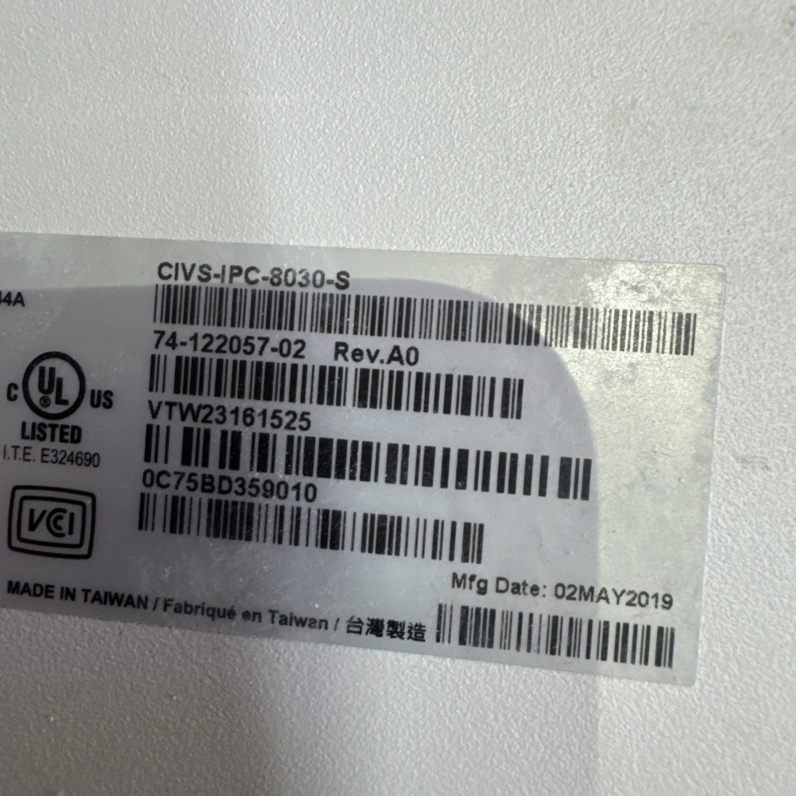 2 Cisco CIVS-IPC-8030 Network Dome Surveillance Camera