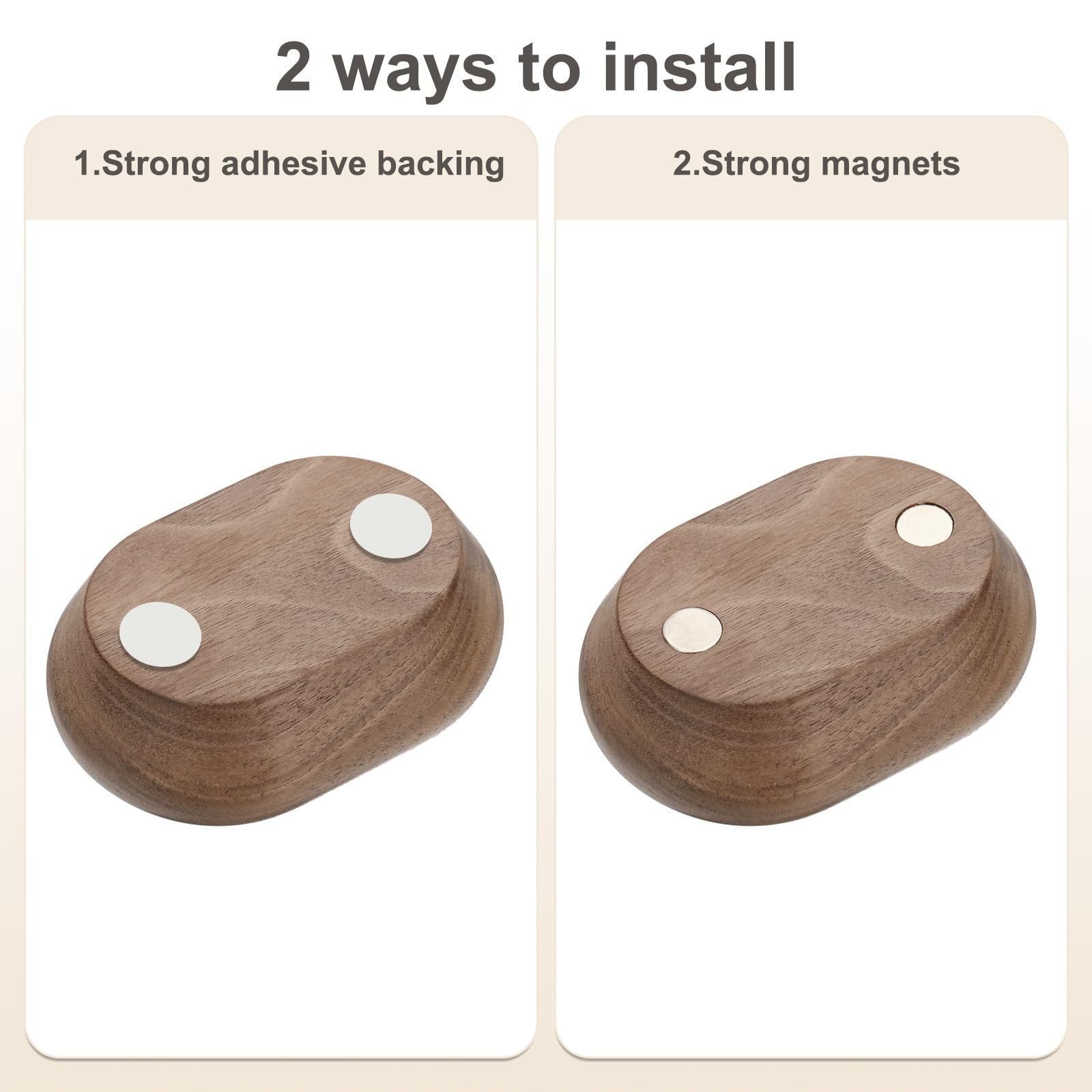 PATIKIL Shopkeepers Bell, Wood Door Chime Hanging Magnetic Bell Brown