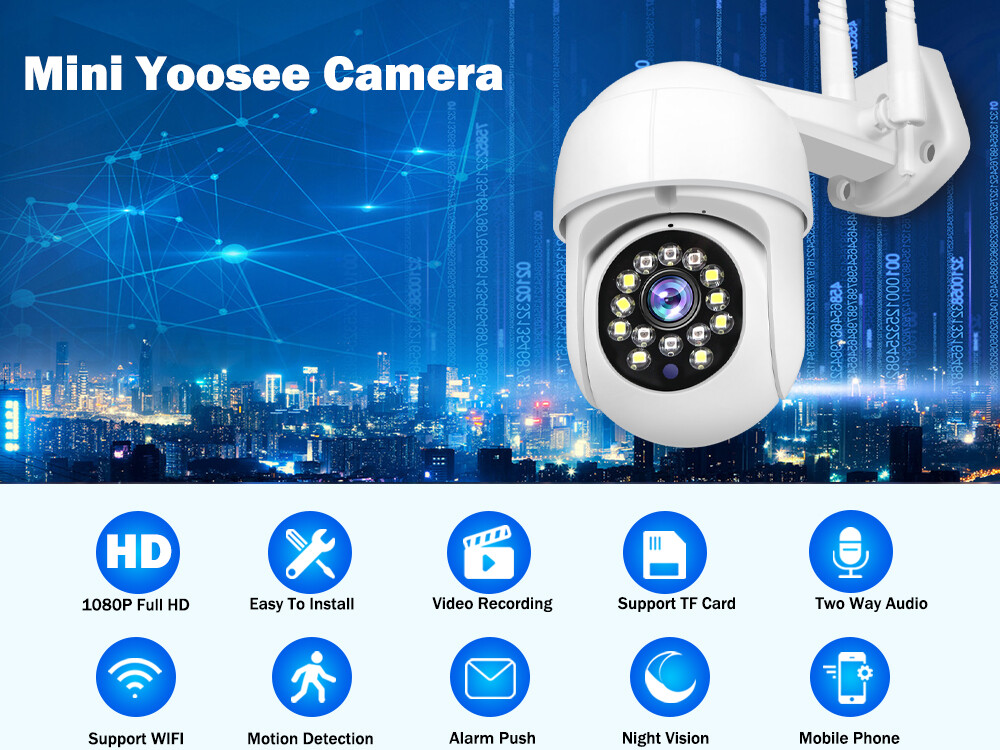 1080P WIFI IP Wireless Camera Outdoor CCTV HD PTZ Smart Home Security IR 360 Cam
